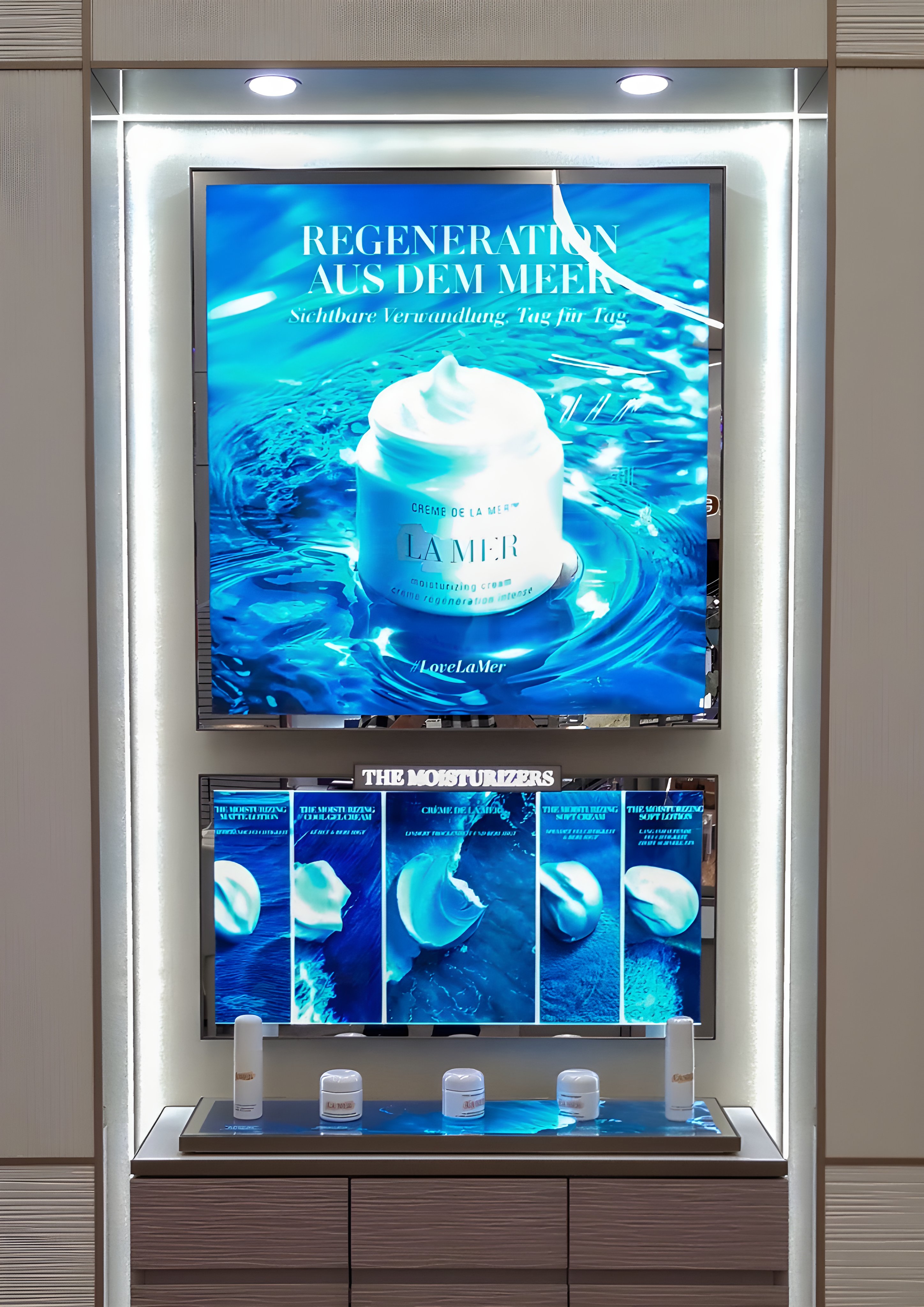 Photo du mural crème conçu pour La Mer au Kadewe Berlin