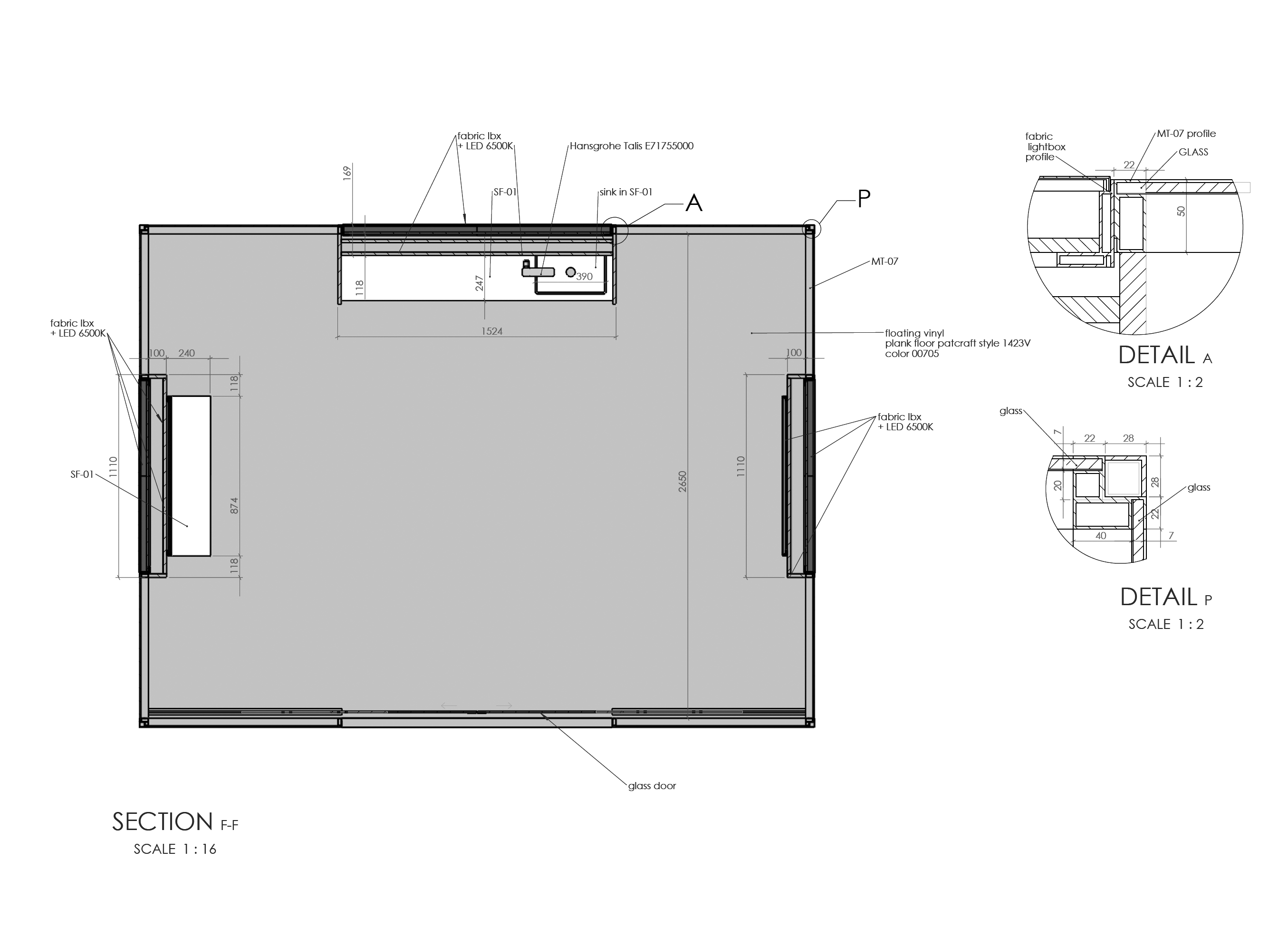 Plan technique du projet La Mer Cabine de Soin Itinérante